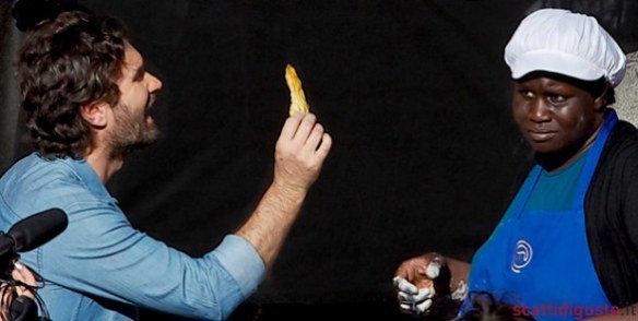 Una delle rare foto dal set di Masterchf Italia (la trasferta a Napoli)