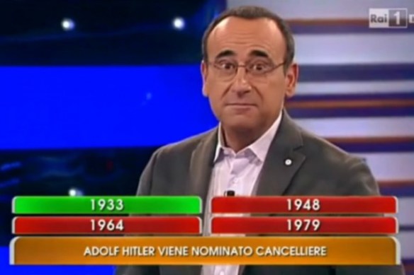 Carlo Conti e la domanda su Hitler