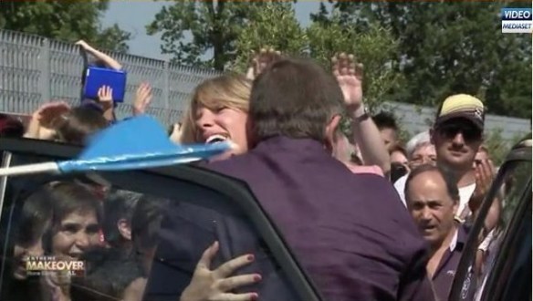 L'arrivo trionfale di Maina, tra cori e bandire