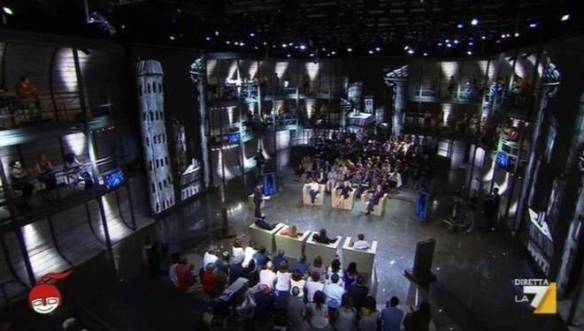 Lo studio di La7 per DiMartedì